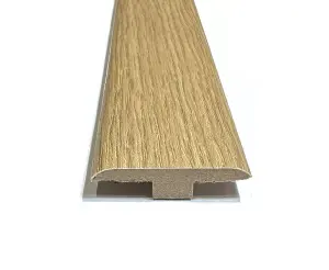 Laminate Wood Flooring MDF T Bar Threshold Trim 2.4m Length - San Diego Oak