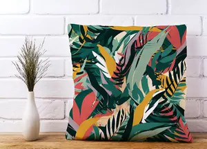 Coloured Tropical Leaves Cushions 45cm x 45cm