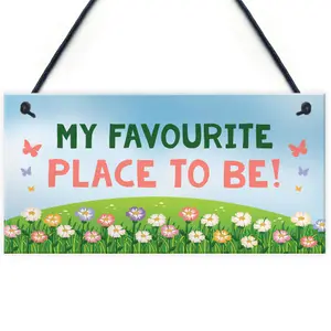 Hanging Garden Signs MY FAVOURITE PLACE Summerhouse Sign Mum Nan Gift