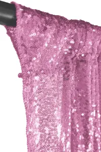 Neel Blue Shiny Fabric Sequin Backdrop Glitter Curtain, Baby Pink - 4ft x 9ft