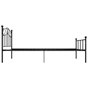 Berkfield Bed Frame Black Metal 90x200 cm