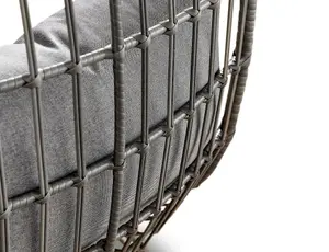 Furniturebox UK Grey Rattan Garden Egg Chair in PE Resin Rattan for Outdoors and Luxuriously Thick Cushions - Garden & Patio Chair