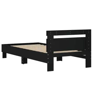 Berkfield Bed Frame without Mattress with Headboard Black 90x200 cm