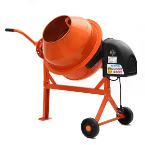 220W 230V Cement Mixer 63 L Electric Portable Concrete Mixer with Wheels HCM225,Orange