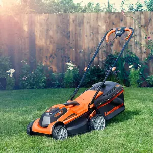 LawnMaster MX 24V 34cm Cordless Lawnmower with Rear Roller and Spare Battery - 2 Year Guarantee