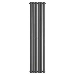 Right Radiators 1600x354mm Vertical Single Oval Column Designer Radiator Anthracite