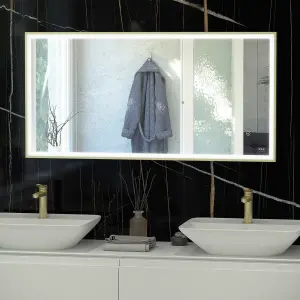 RAK Art Square 600x1000mm Chrome Square with Touch Sensor Illuminated Mirror IP44