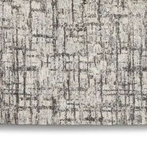 Ivory Grey Modern Easy to Clean Abstract Rug For Bedroom Dining Room And Living Room-122cm X 183cm