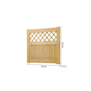 Garden Wood Gate Rhombus Gate with Latch and Hardware Kit, 90 cm x 90 cm