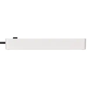 Brennenstuhl 4 Gang Extension Lead with 2 USB  Ports and 3 Metre Heavy Duty Cable - Black & White