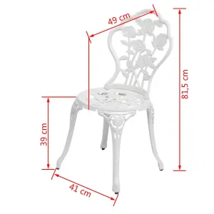 Berkfield Bistro Chairs 2 pcs Cast Aluminium White