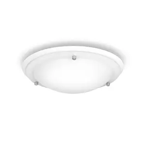 ValueLights Modern White Flush Ceiling Light With Frosted Glass Shade