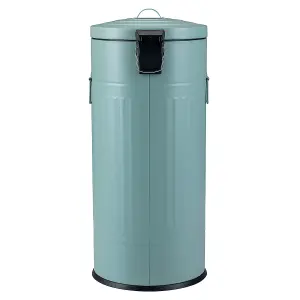 Charles Bentley 30L Retro Steel Waste Rubbish Kitchen Pedal Bin Heritage Green