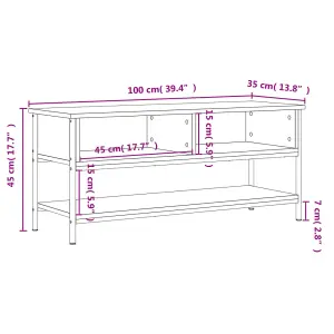 Berkfield TV Cabinet Brown Oak 100x35x45 cm Engineered Wood