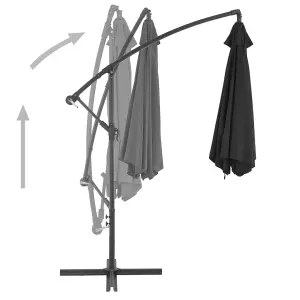 Berkfield Cantilever Umbrella with Aluminium Pole 300 cm Black