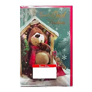 Simon Elvin For A Great Dad Teddy Bear Christmas Card (Pack of 6) Multicoloured (One Size)