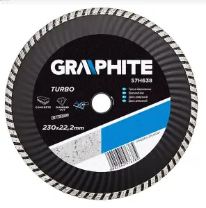 GRAPHITE 57H638, turbo wave angle grinder diamond disc blade 230mm