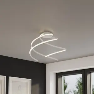 GoodHome Dalem Matt Metal & plastic White LED Ceiling light