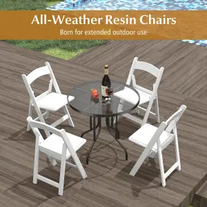 COSTWAY 4 Pack Folding Dining Chair All-Weather Indoor Outdoor Resin Chairs