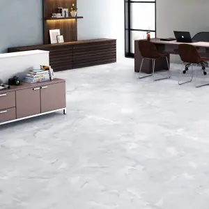 24 Pcs Marble Effect Self Adhesive Vinyl Floor Tiles Set Square Stick on Floor Planks, 45.72m L x 45.72cm W