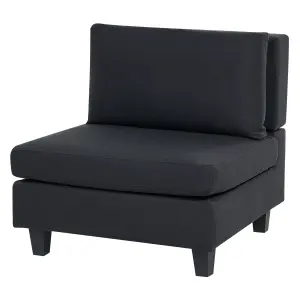 Corner Sofa with Ottoman UNSTAD Black Fabric Right Hand