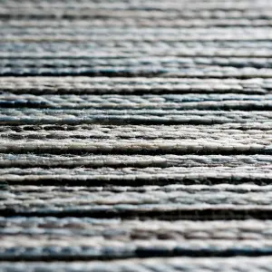 Blue Striped Outdoor Rug, Striped Stain-Resistant Rug For Patio,Garden, Deck, Pool 5mm Modern Outdoor Rug-60cm X 110cm