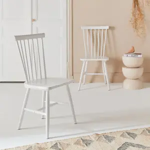 sweeek. Pair of wooden dining chairs Romie White 50.8x44.2x90 cm