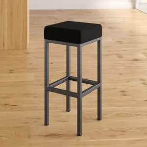 Cordish Upholstered Counter Stool with Metal Frame Black