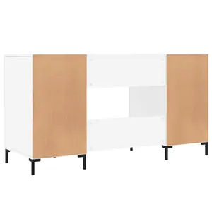 Berkfield Desk High Gloss White 140x50x75 cm Engineered Wood