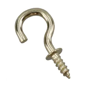 Shouldered Screw Hooks Fasteners Hanger Brass Plated 6mm Dia 13mm Length 90pc