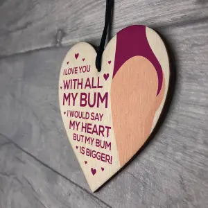 Love You Plaque Wood Heart Anniversary Christmas Gift For Husband Keepsake