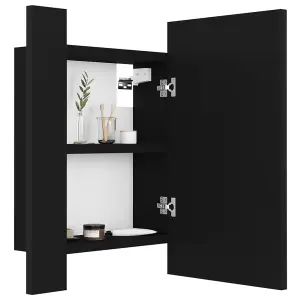 Berkfield LED Bathroom Mirror Cabinet Black 40x12x45 cm