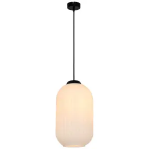 GoodHome Walgis White Chrome effect Pendant ceiling light, (Dia)200mm