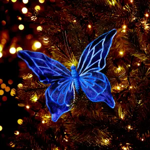 Light Blue Butterfly Christmas Clip