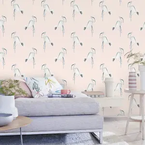 Scion Zanzibar Blush Flamingos Smooth Wallpaper