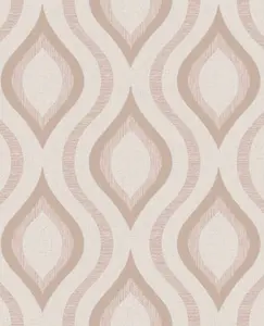 Quartz Geometric Wallpaper Rose Gold Fine Decor FD42206