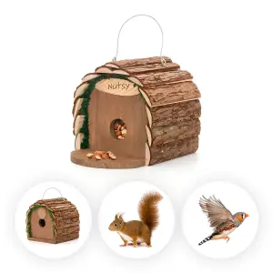 Wooden Squirrel Feeder or Bird Nesting Box House