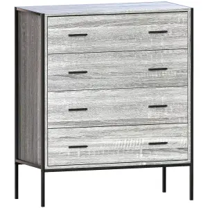 Vida Designs Brooklyn Grey 4 Drawer Chest (H)990mm (W)830mm (D)400mm