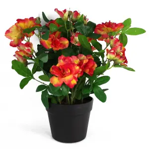 40cm Artificial Rhododendron Plant Pink Orange