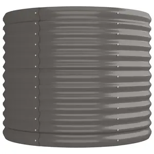 Berkfield Garden Planter Powder-coated Steel 224x80x68 cm Grey