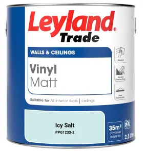 Leyland Trade Vinyl Matt Walls & Ceilings Emulsion Paint Icy Salt (PPG1233-2) 2.5L