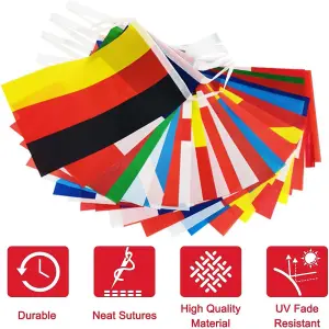 Fabric Bunting 12m 39ft 2022 FIFA World Cup 32 Teams National Flags Football Soccer Sports Banner