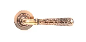 From The Anvil Polished Bronze Hammered Newbury Lever on Rose Set (Plain)