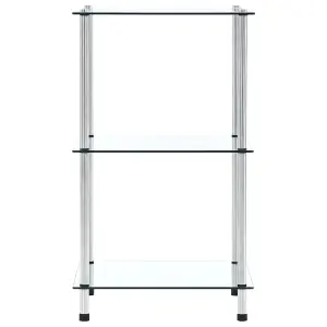 Berkfield 3-Tier Shelf Transparent 40x40x67 cm Tempered Glass