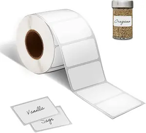 MERRIMEN Blank White Labels Stickers Roll of 300pcs 89 x 36 mm Self Adhesive Address Labels on a Roll