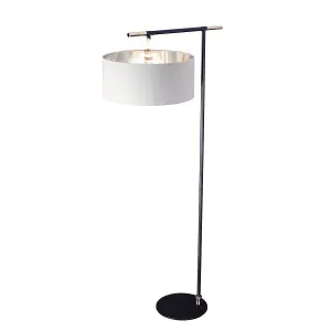 Luminosa Balance Floor Lamp with Shade, Black, Polished Nickel