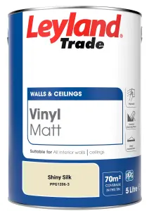 Leyland Trade Vinyl Matt Walls & Ceilings Emulsion Paint Shiny Silk (PPG1206-3) 5L