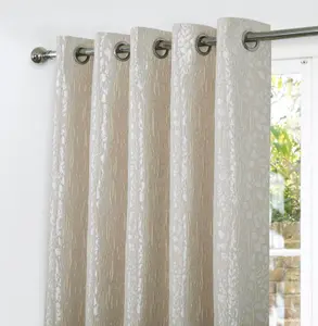 Home Curtains Mia Super Thermal Interlined 65w x 90d" (165x229cm) Cream Eyelet Curtains (PAIR)