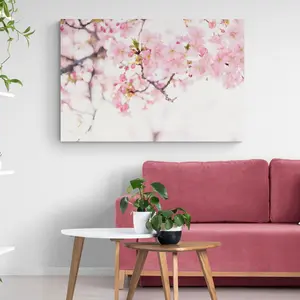 Cherry Blossom Pink Flower - Wrapped Canvas Print 31 cm H x 41 cm W