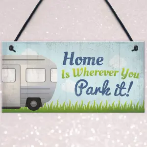 Red Ocean Caravan Home Novelty Camping Camper Plaque Sign Motorhome Gift Hanging Sign